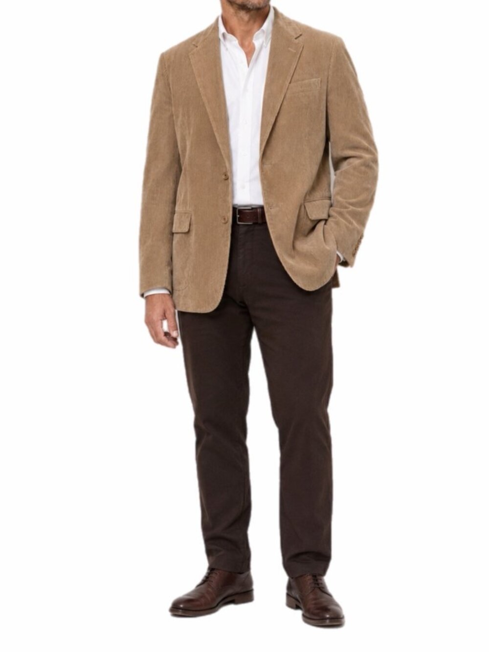 David Taylor Jacket Mens 52L Beige Tan Corduroy Professor Equestrian Heritage